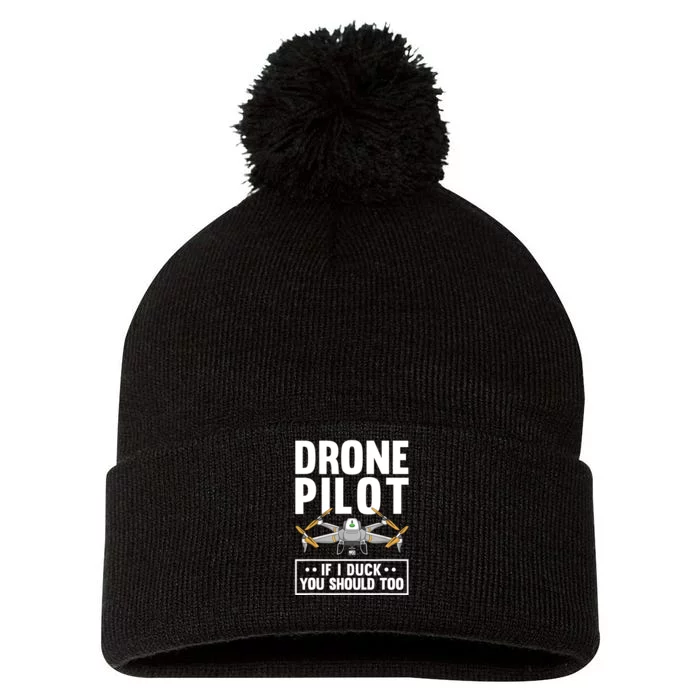 Funny Drone Pilot For RC Racing Pilots Flying FPV Pom Pom 12in Knit Beanie