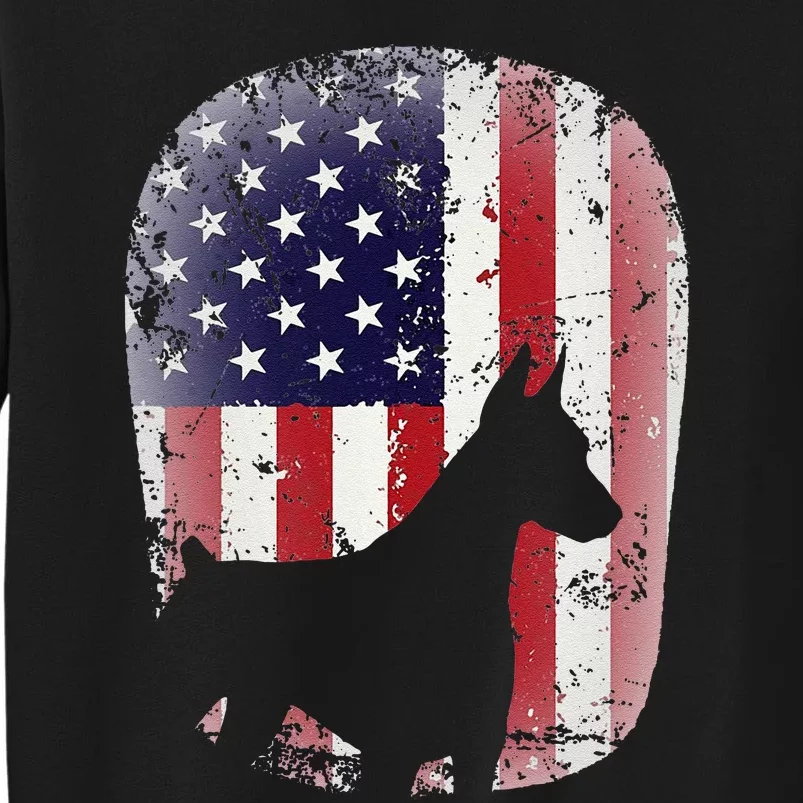 Funny Doberman Pinscher Art For  Doberman US Flag Sweatshirt