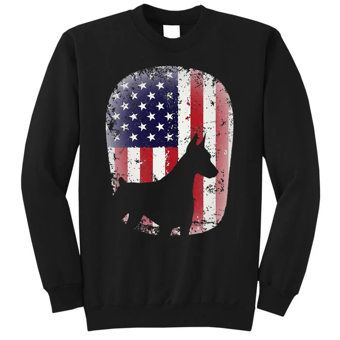 Funny Doberman Pinscher Art For  Doberman US Flag Sweatshirt