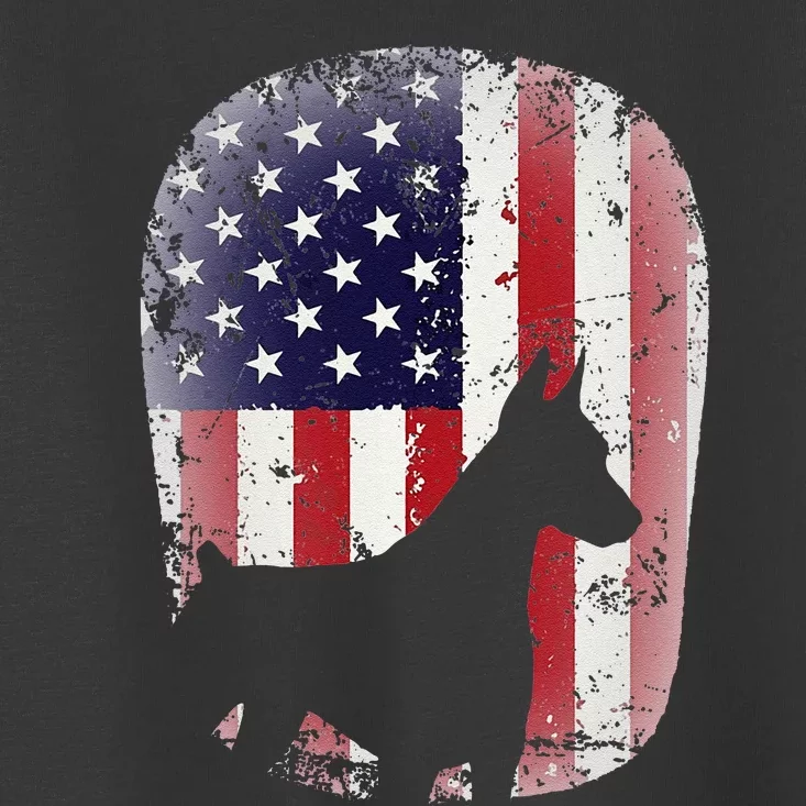 Funny Doberman Pinscher Art For  Doberman US Flag Toddler T-Shirt