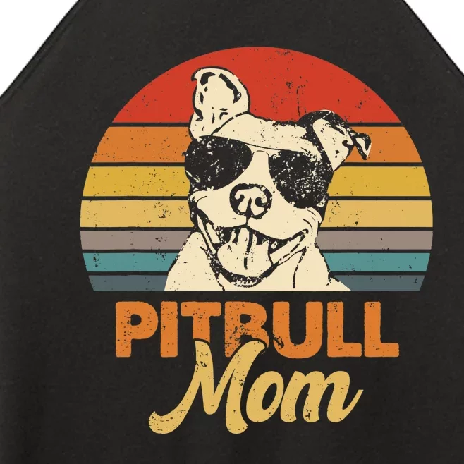 Funny Dog Pitbull Mom Pittie Mom Mother's Day Women’s Perfect Tri Rocker Tank