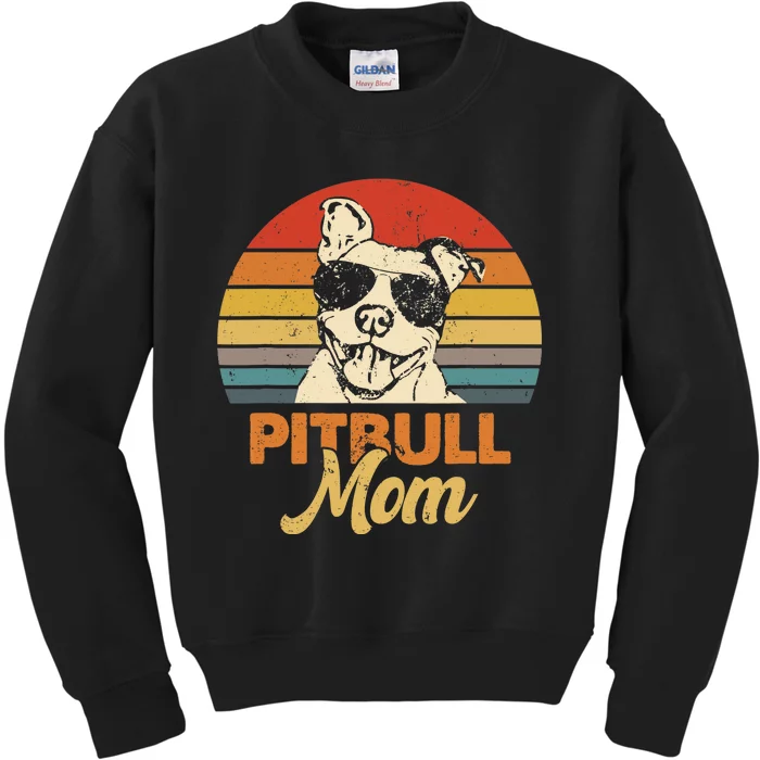 Funny Dog Pitbull Mom Pittie Mom Mother's Day Kids Sweatshirt