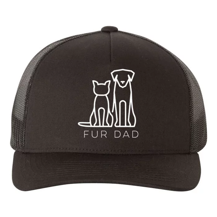 Fur Dad Pet Lover Cat Dog Dad Husband Funny Fathers Day Yupoong Adult 5-Panel Trucker Hat