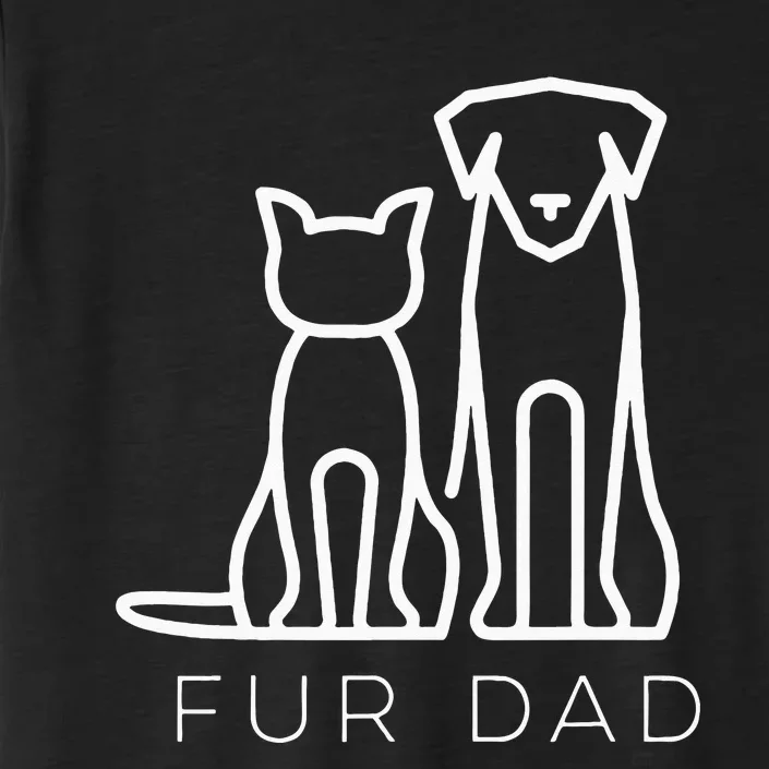 Fur Dad Pet Lover Cat Dog Dad Husband Funny Fathers Day ChromaSoft Performance T-Shirt