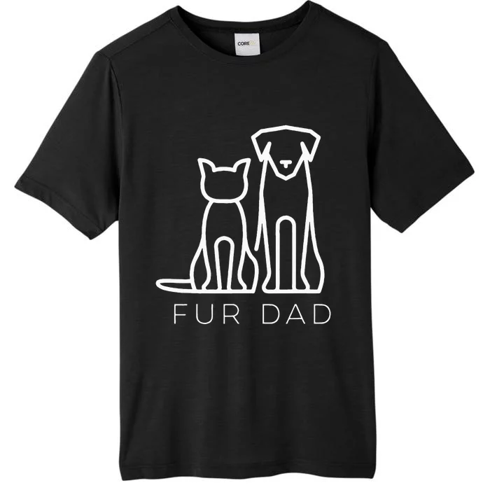 Fur Dad Pet Lover Cat Dog Dad Husband Funny Fathers Day ChromaSoft Performance T-Shirt