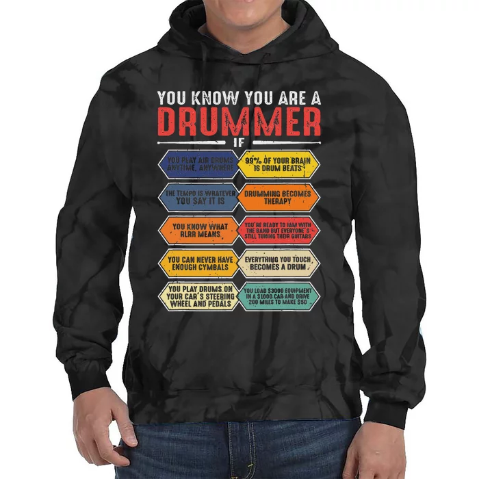 Funny Drum Player Percussion Design Tie Dye Hoodie