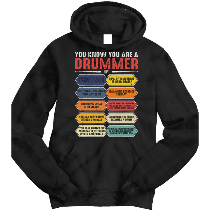 Funny Drum Player Percussion Design Tie Dye Hoodie