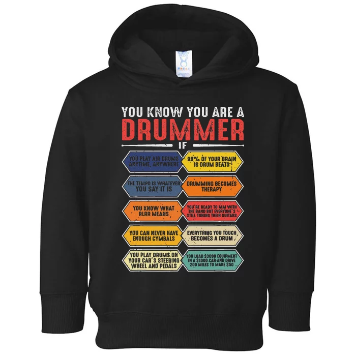 Funny Drum Player Percussion Design Toddler Hoodie