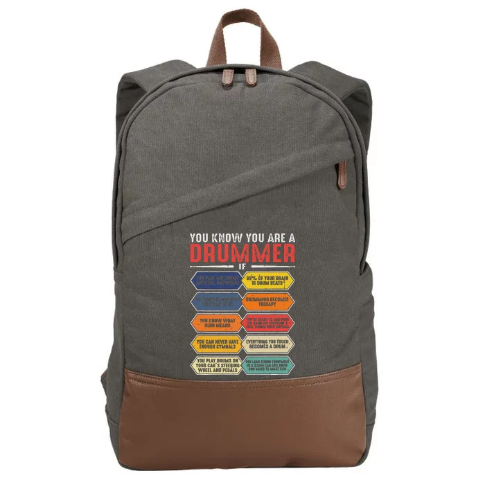 Funny Drum Player Percussion Design Cotton Canvas Backpack