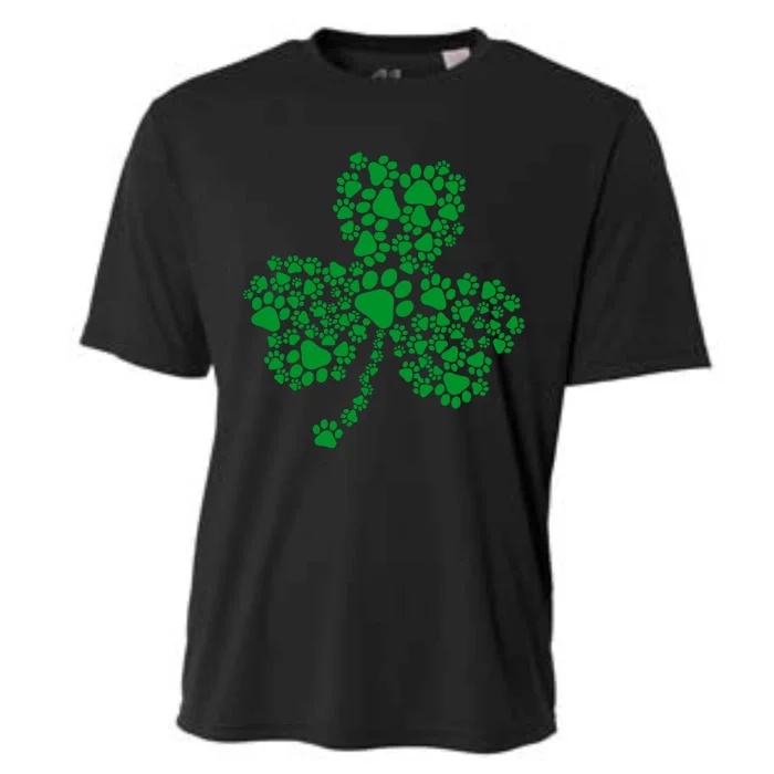 Funny Dog Paw Print Costume Dog Shamrock St Patricks Day Cooling Performance Crew T-Shirt