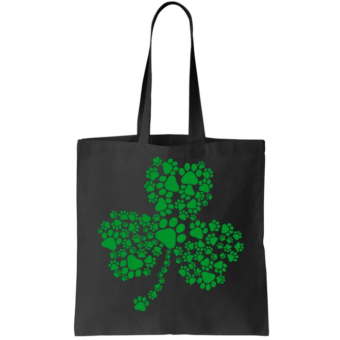 Funny Dog Paw Print Costume Dog Shamrock St Patricks Day Tote Bag