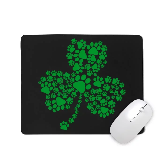 Funny Dog Paw Print Costume Dog Shamrock St Patricks Day Mousepad