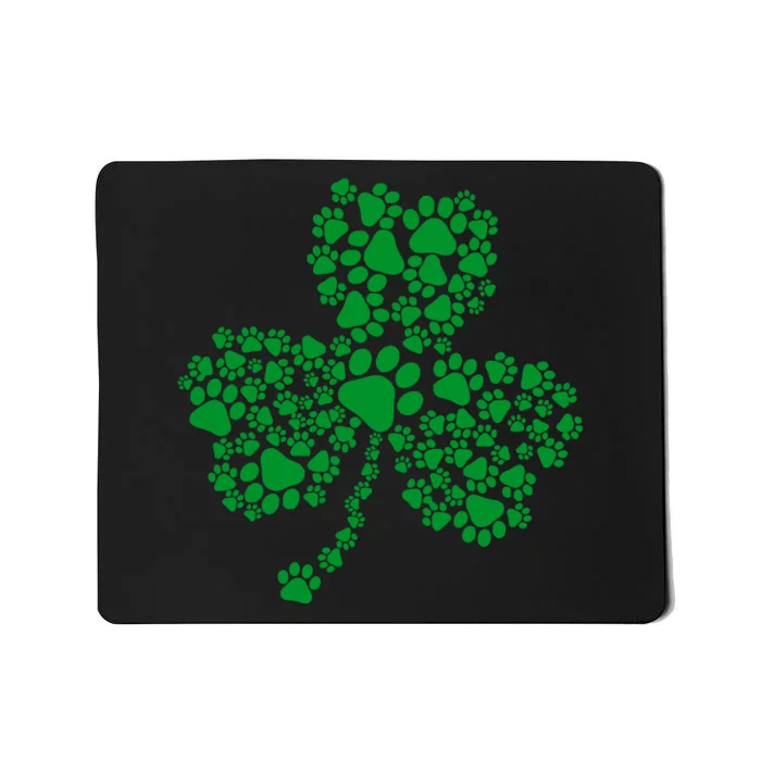 Funny Dog Paw Print Costume Dog Shamrock St Patricks Day Mousepad