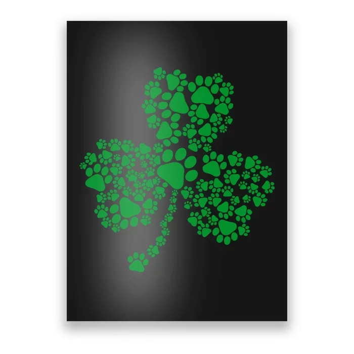 Funny Dog Paw Print Costume Dog Shamrock St Patricks Day Poster