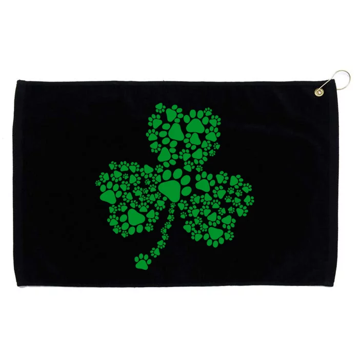 Funny Dog Paw Print Costume Dog Shamrock St Patricks Day Grommeted Golf Towel