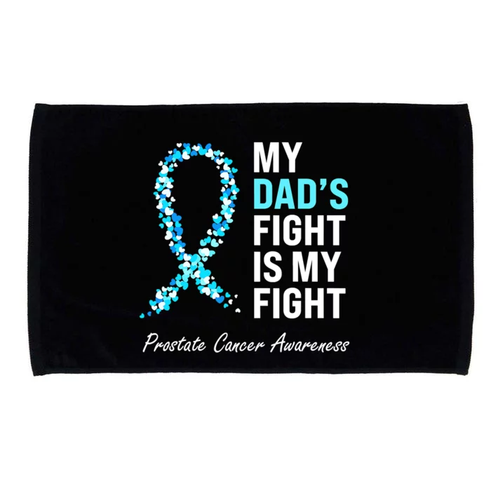 Family Dad Prostate Cancer Awareness Light Blue Ribbon Microfiber Hand Towel