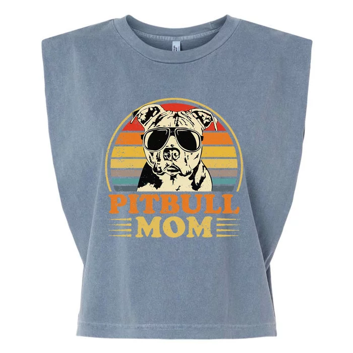 Funny Dog Pitbull Mom Pittie Mom Mother's Day Garment-Dyed Women's Muscle Tee