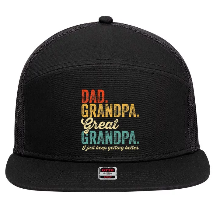 Fathers Day Present from Grandkid Dad Grandpa Great Grandpa 7 Panel Mesh Trucker Snapback Hat