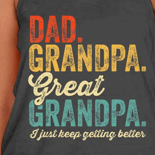 Fathers Day Present from Grandkid Dad Grandpa Great Grandpa Women's Knotted Racerback Tank