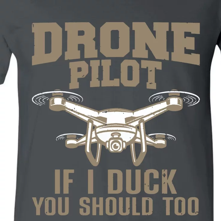 Funny Drone Pilot Design For Men Women Kids Drone Operator V-Neck T-Shirt