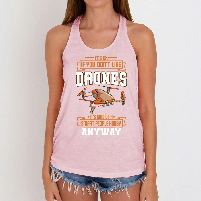 Funny Drone Pilot Quadcopter Lover Women's Knotted Racerback Tank