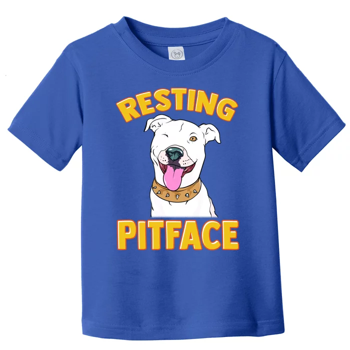 Funny Dog Pitbull Resting Pit Face Cool Gift Toddler T-Shirt