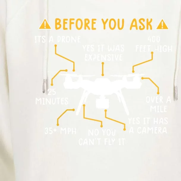 Funny Drone Pilot Shirts Before You Ask Drone Womens Funnel Neck Pullover Hood