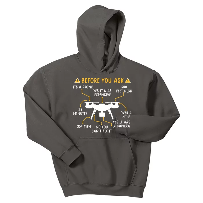 Funny Drone Pilot Shirts Before You Ask Drone Kids Hoodie