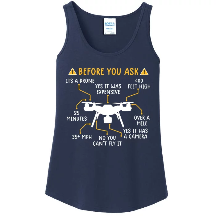 Funny Drone Pilot Shirts Before You Ask Drone Ladies Essential Tank