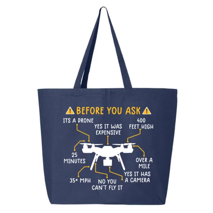 Funny Drone Pilot Shirts Before You Ask Drone 25L Jumbo Tote