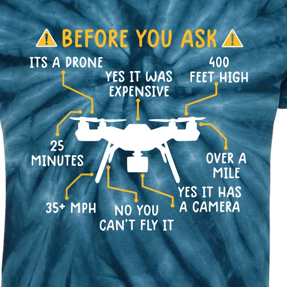 Funny Drone Pilot Shirts Before You Ask Drone Kids Tie-Dye T-Shirt