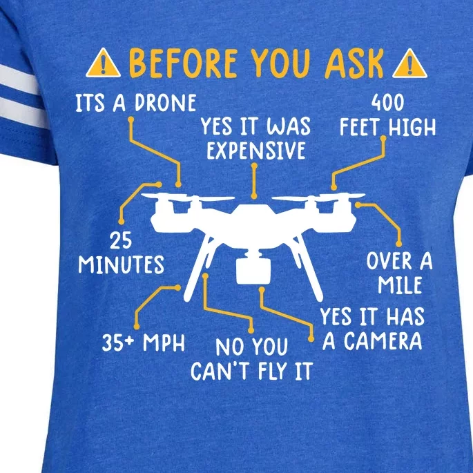 Funny Drone Pilot Shirts Before You Ask Drone Enza Ladies Jersey Football T-Shirt