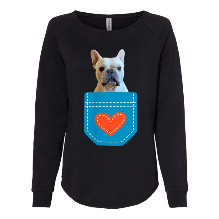 Frenchie Dog Puppy Pocket Heart Dog Lover Cute Funny Womens California Wash Sweatshirt