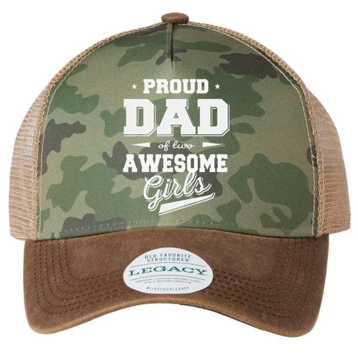 Fathers Day Proud Dad Of 2 Two Awesome Father Dad Love Legacy Tie Dye Trucker Hat