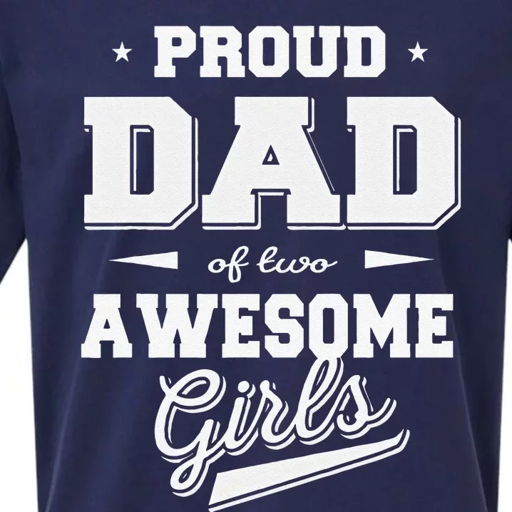 Fathers Day Proud Dad Of 2 Two Awesome Father Dad Love Sueded Cloud Jersey T-Shirt