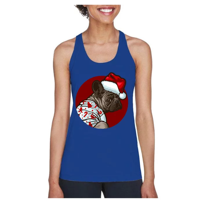 Funny Dog Pug Owner Gift Christmas Pug Gift Women's Racerback Tank