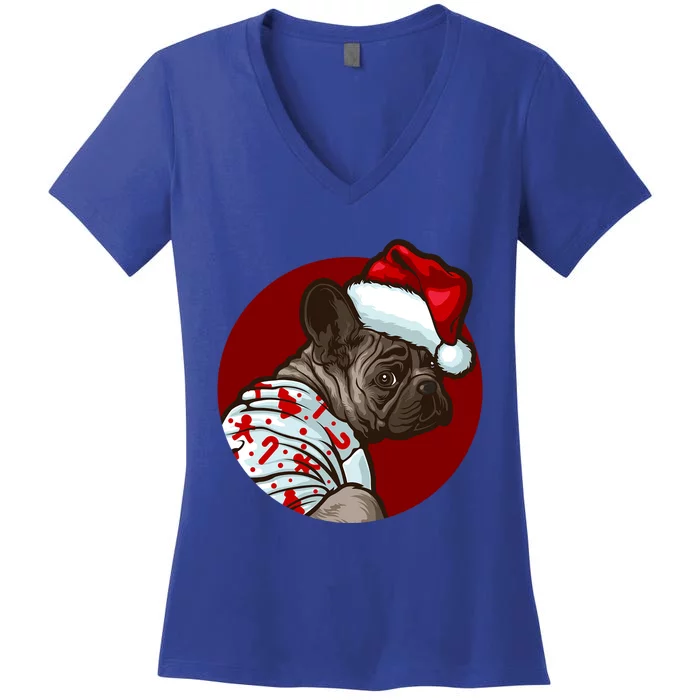 Funny Dog Pug Owner Gift Christmas Pug Gift Women's V-Neck T-Shirt