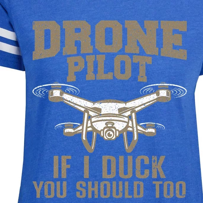 Funny Drone Pilot Design Drone Operator Enza Ladies Jersey Football T-Shirt