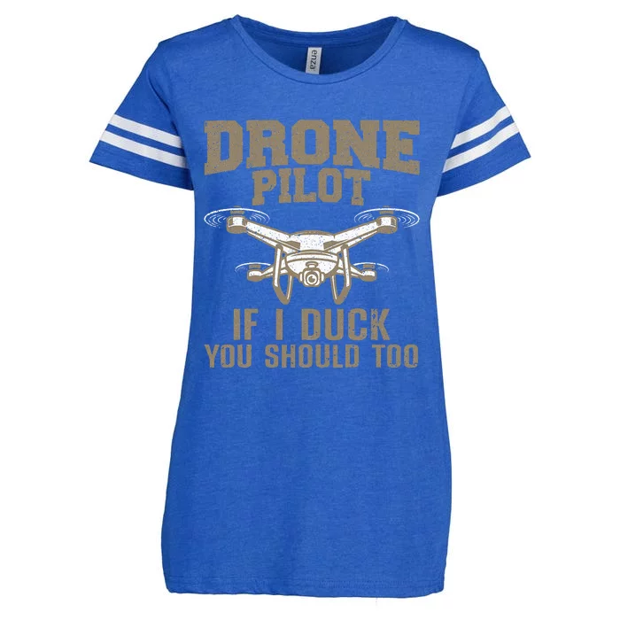 Funny Drone Pilot Design Drone Operator Enza Ladies Jersey Football T-Shirt