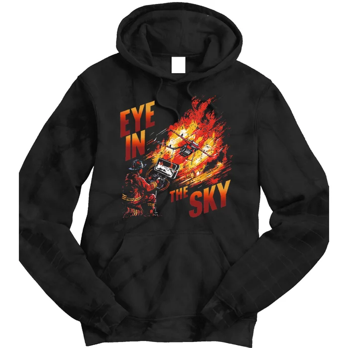 Firefighter Drone Pilot Tactical Response Fire Department Tie Dye Hoodie