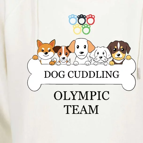 Funny Dog Quote Cuddling Team Cool Animal Womens Funnel Neck Pullover Hood