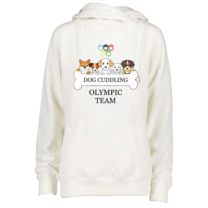 Funny Dog Quote Cuddling Team Cool Animal Womens Funnel Neck Pullover Hood