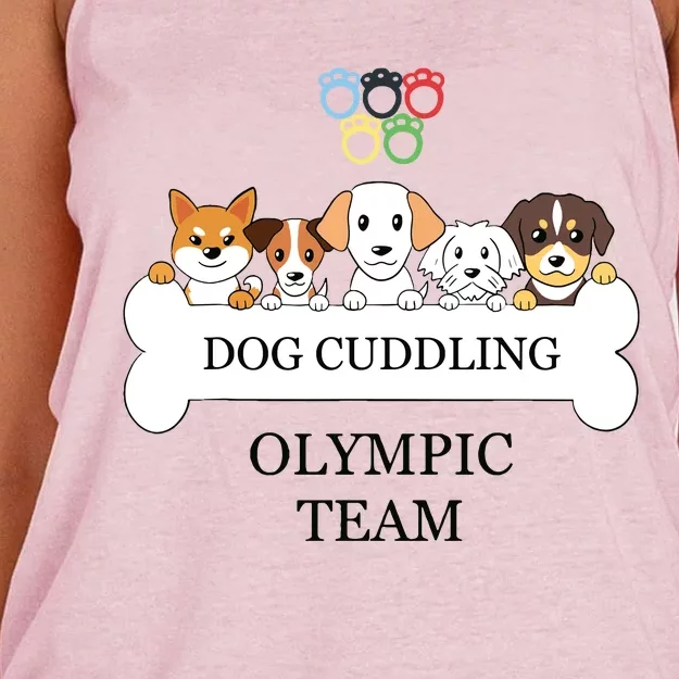 Funny Dog Quote Cuddling Team Cool Animal Women's Knotted Racerback Tank