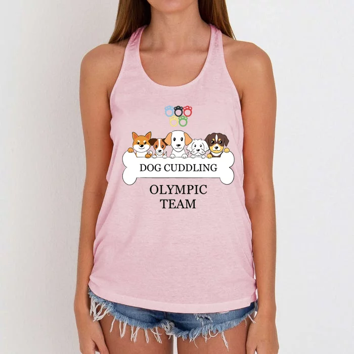 Funny Dog Quote Cuddling Team Cool Animal Women's Knotted Racerback Tank