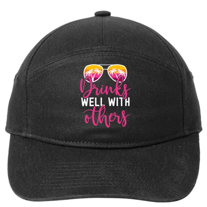 Funny Drinking Quote Trip Drinks Well With Others 7-Panel Snapback Hat