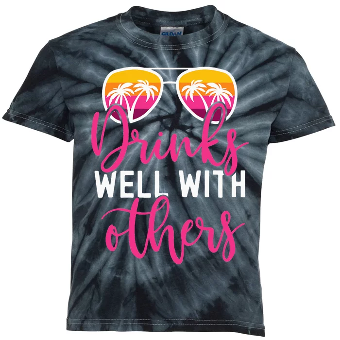 Funny Drinking Quote Trip Drinks Well With Others Kids Tie-Dye T-Shirt