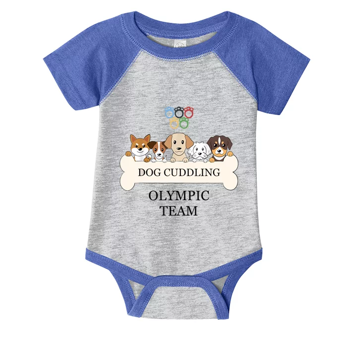 Funny Dog Quote Cuddling Team Cool Animal Infant Baby Jersey Bodysuit