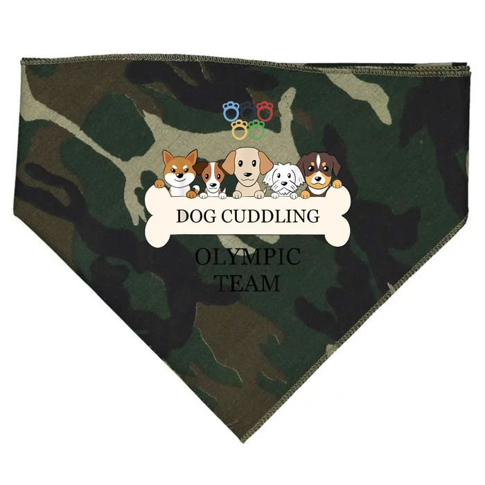 Funny Dog Quote Cuddling Team Cool Animal USA-Made Doggie Bandana