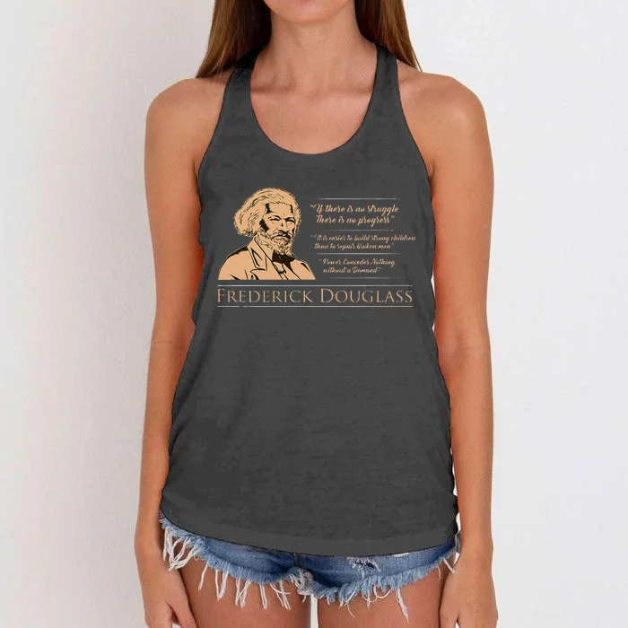 Frederick Douglass Quote For Black History Month Women's Knotted Racerback Tank