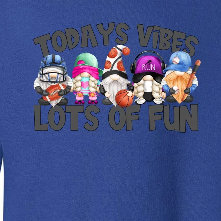 Field Day Quote Todays Vibes Lots Of Fun Gnomies Gift Toddler Sweatshirt